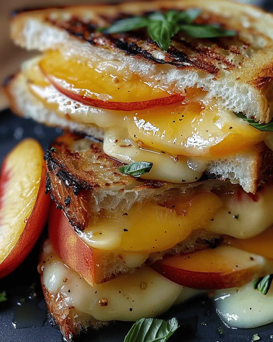 Summer Peach and Creamy Brie Grilled Cheese for an Indulgent Twist