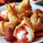 Deep-Fried Strawberry Cheesecake Stuffed Wonton Bites