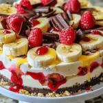 No-Bake Banana Split Cheesecake