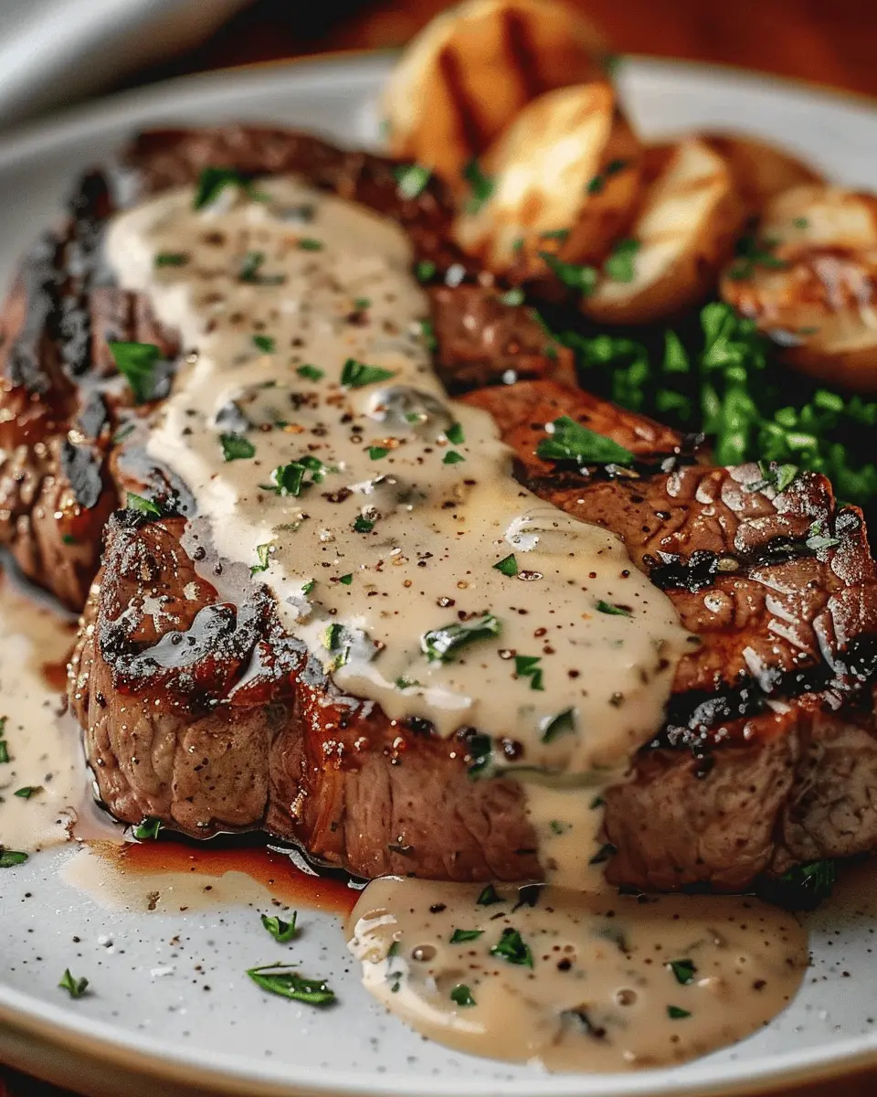 Steak with Haunted Bourbon Garlic Cream Sauce: An Indulgent Delight