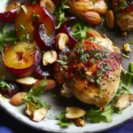 Chicken with Roasted Plums and Almond Gremolata