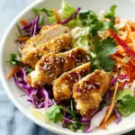 Sesame Chicken and Chili Lime Slaw