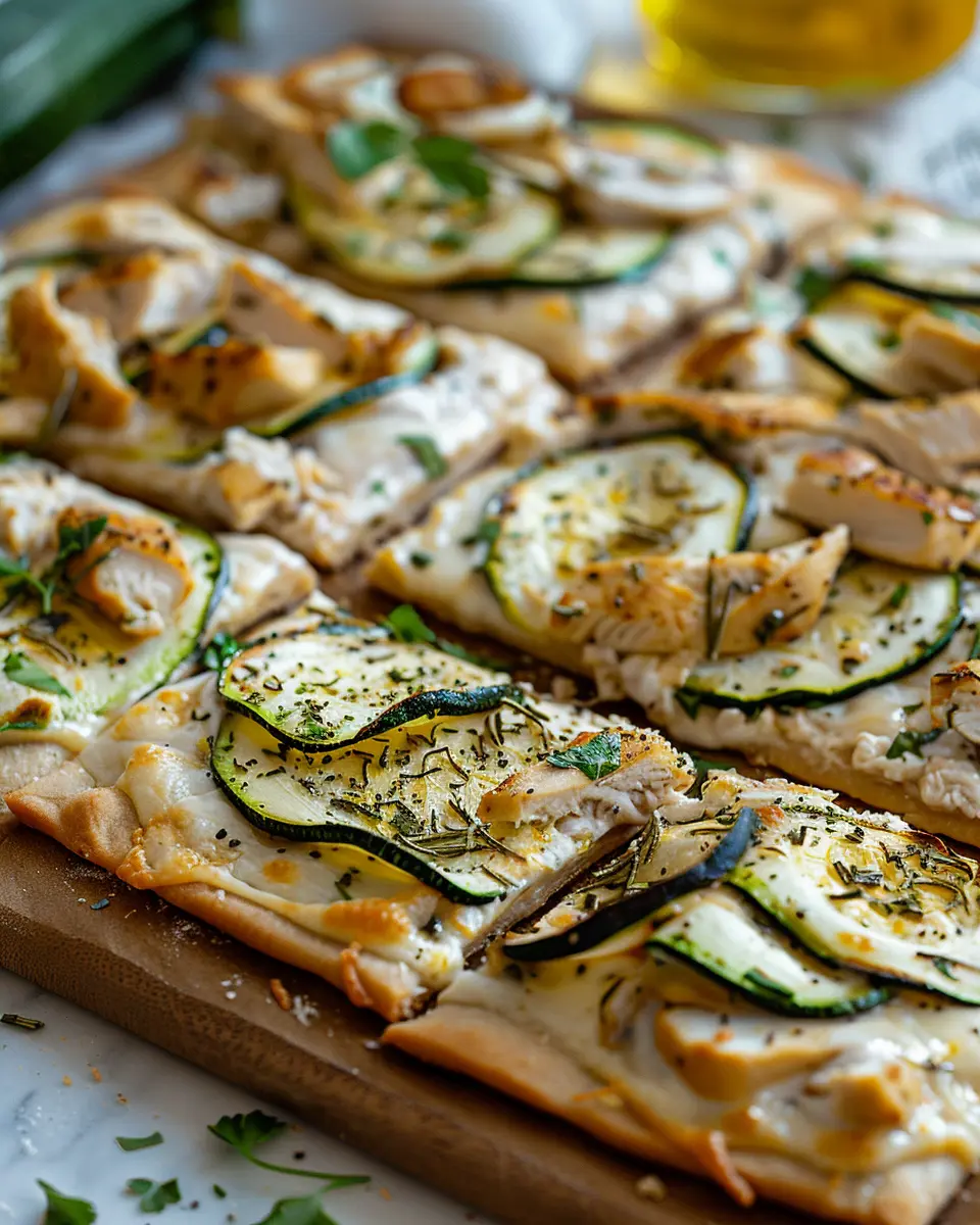Chicken and Zucchini Flatbread: Easy Weeknight Dinner Delight