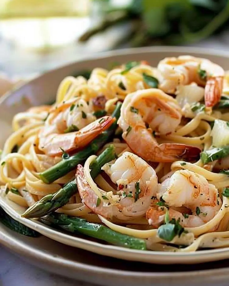 Shrimp Limone with Pasta: A Fresh and Zesty Delight with Asparagus