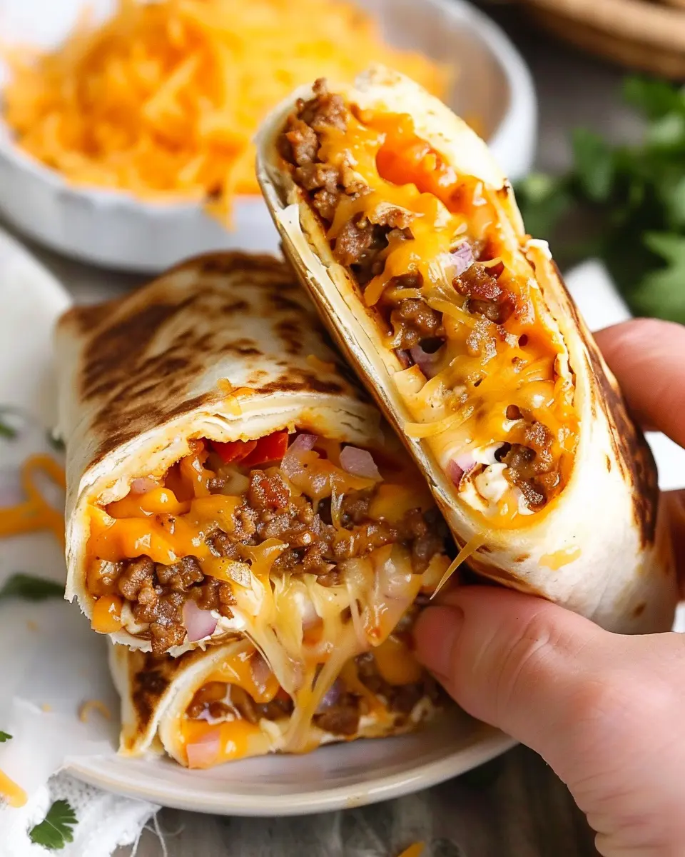 Easy Grilled Cheese Burrito Copycat Recipe with Turkey Bacon Delight