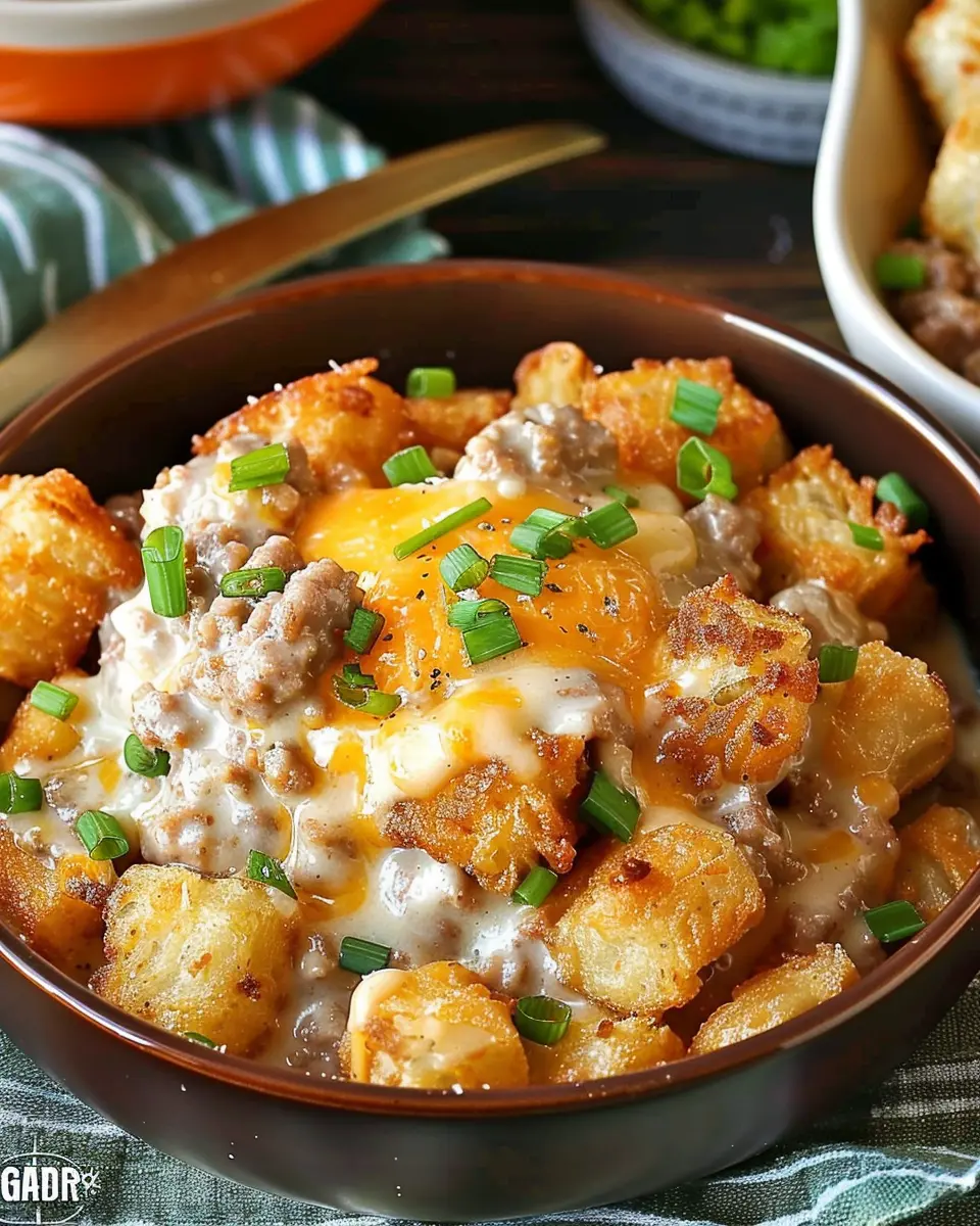Tater Tot Breakfast Bowl with Sausage Gravy: A Hearty Delight