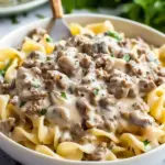 Creamy Ground Beef Stroganoff