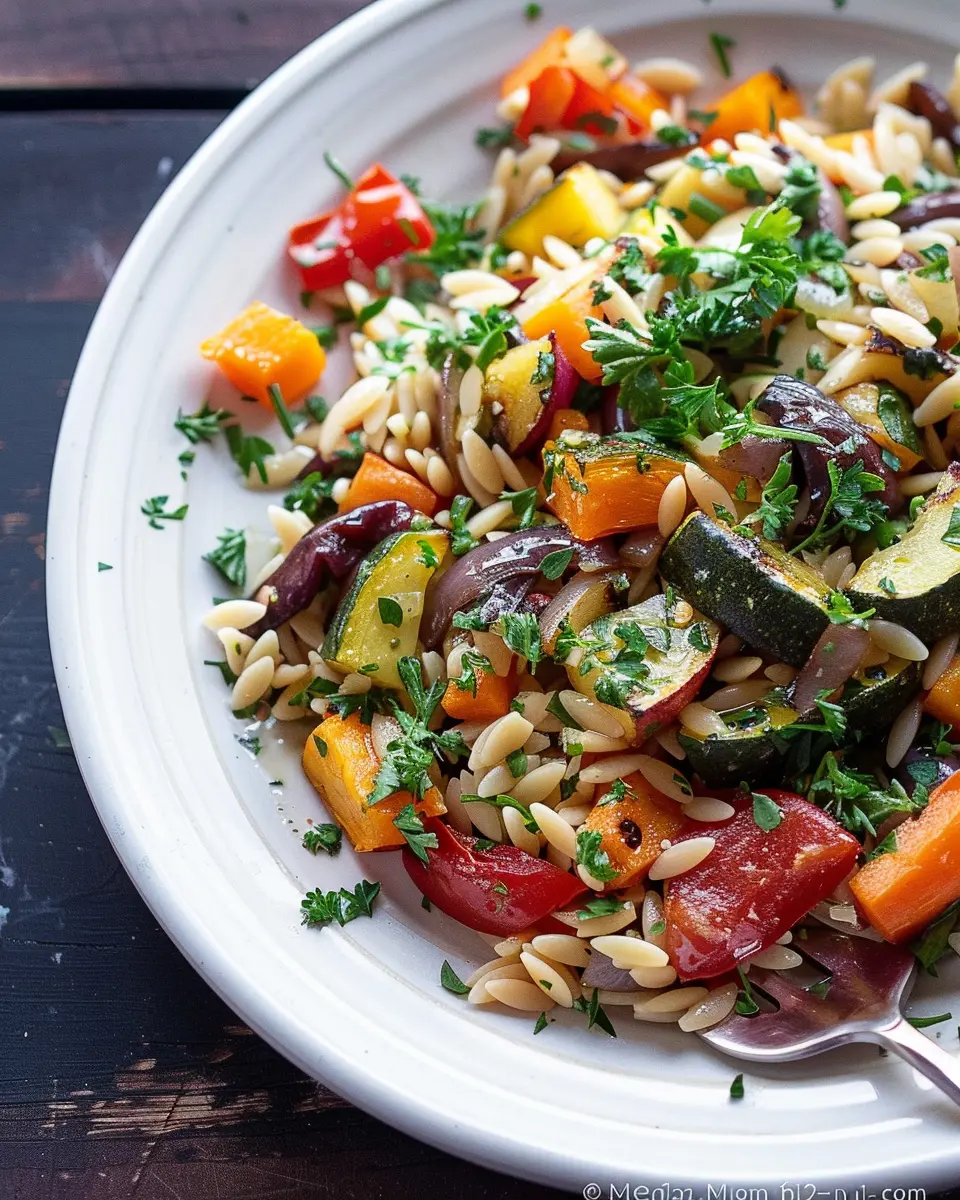 Orzo with Roasted Vegetables: Easy Weeknight Comfort Dish