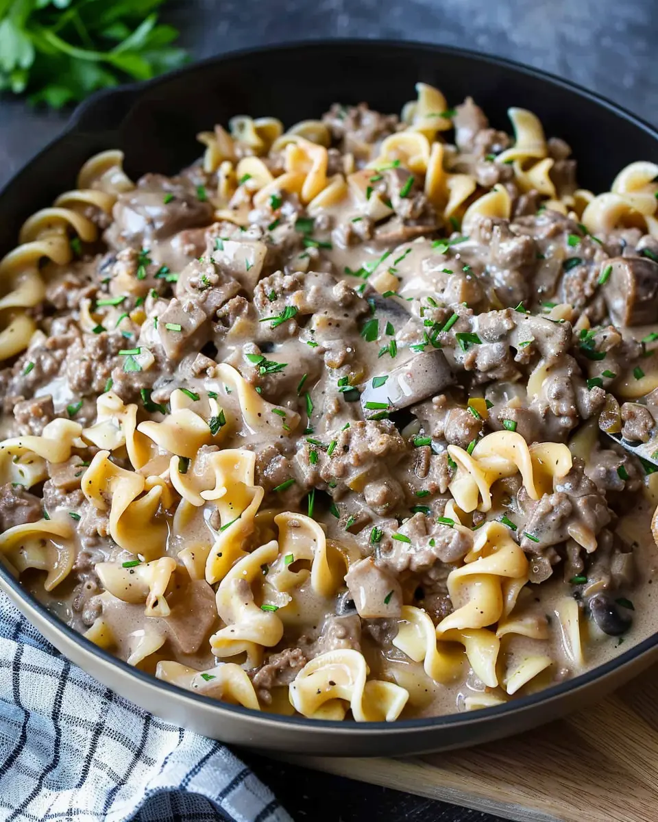 Creamy Ground Beef Stroganoff: Indulgent Comfort Food Delight