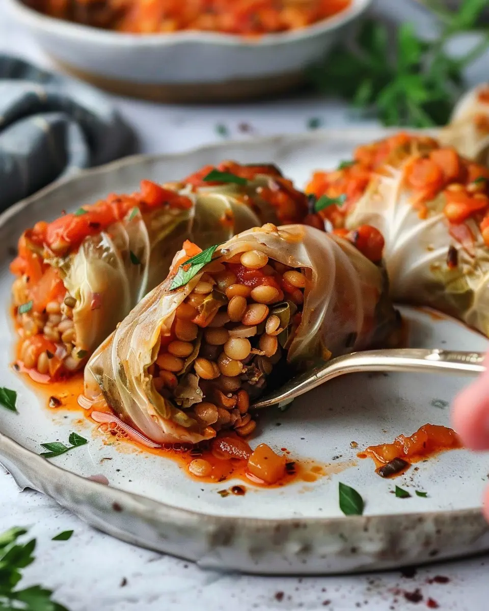 Lentil &amp; Rice Vegan Cabbage Rolls: Easy Comfort Food Delight