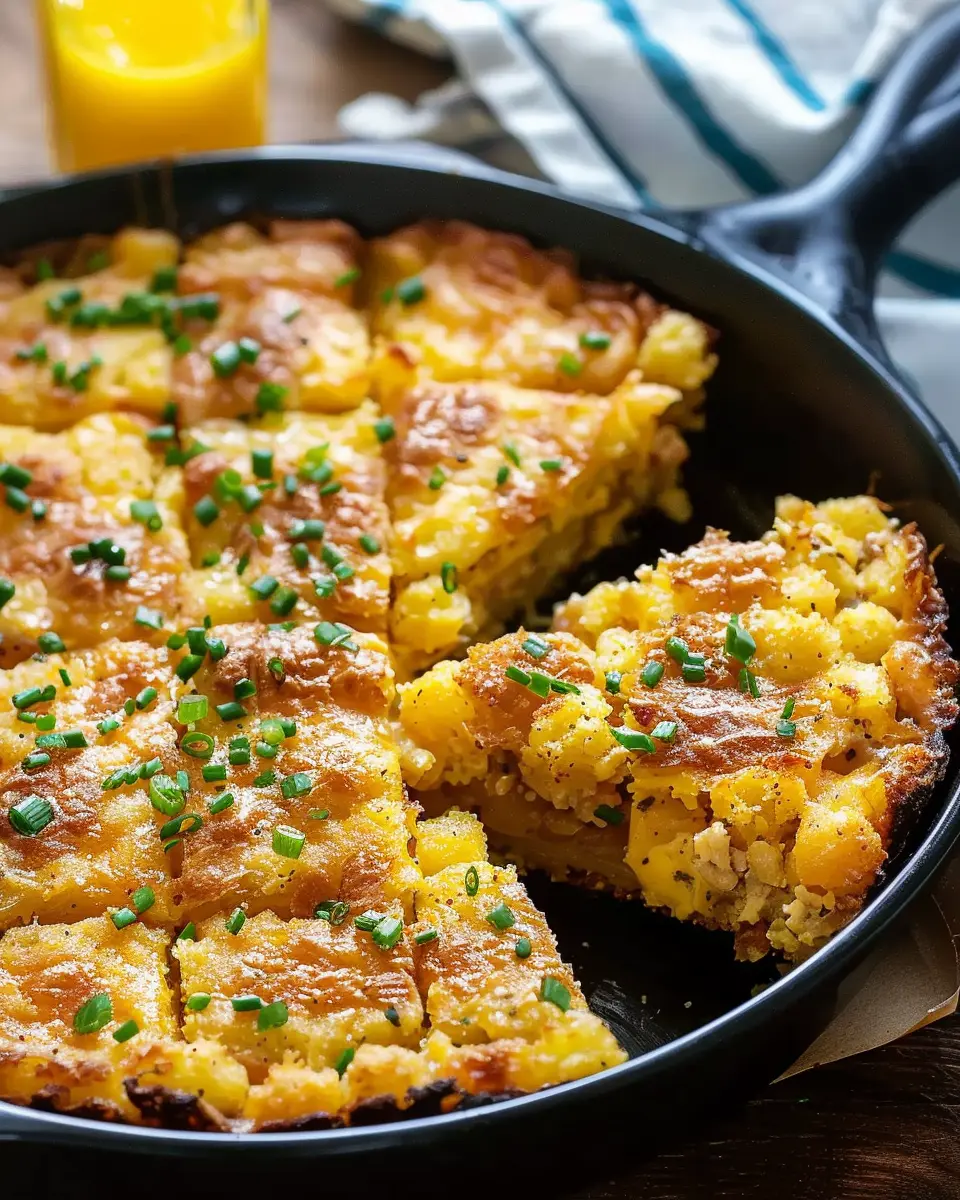 Tater Tot Breakfast Casserole with Turkey Bacon and Chicken Ham