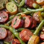 Crockpot Kielbasa and Green Beans