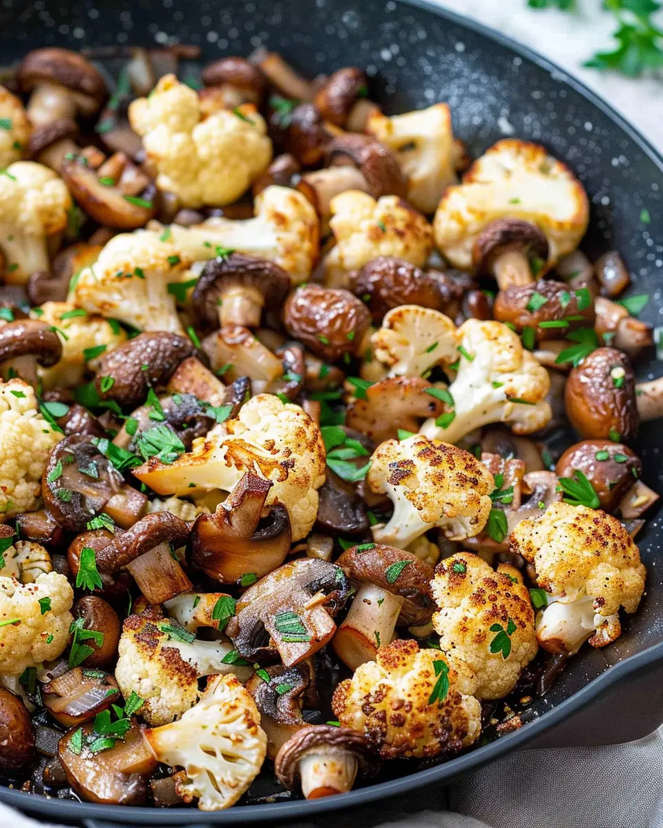 Garlic Mushrooms Cauliflower Skillet: Deliciously Healthy Delight