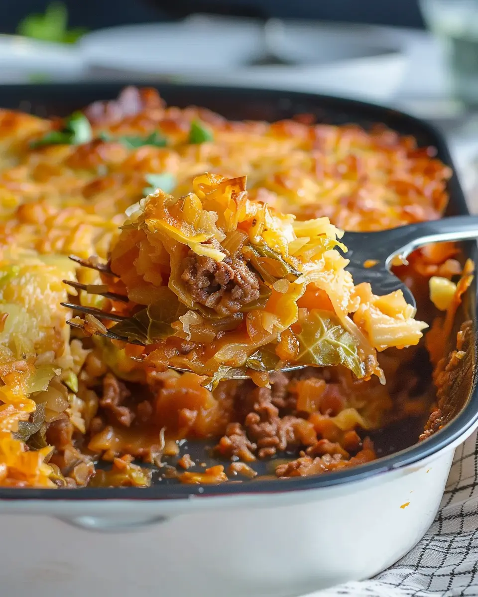 Cabbage Roll Casserole: Easy Comfort Food with Turkey Bacon and Chicken Ham