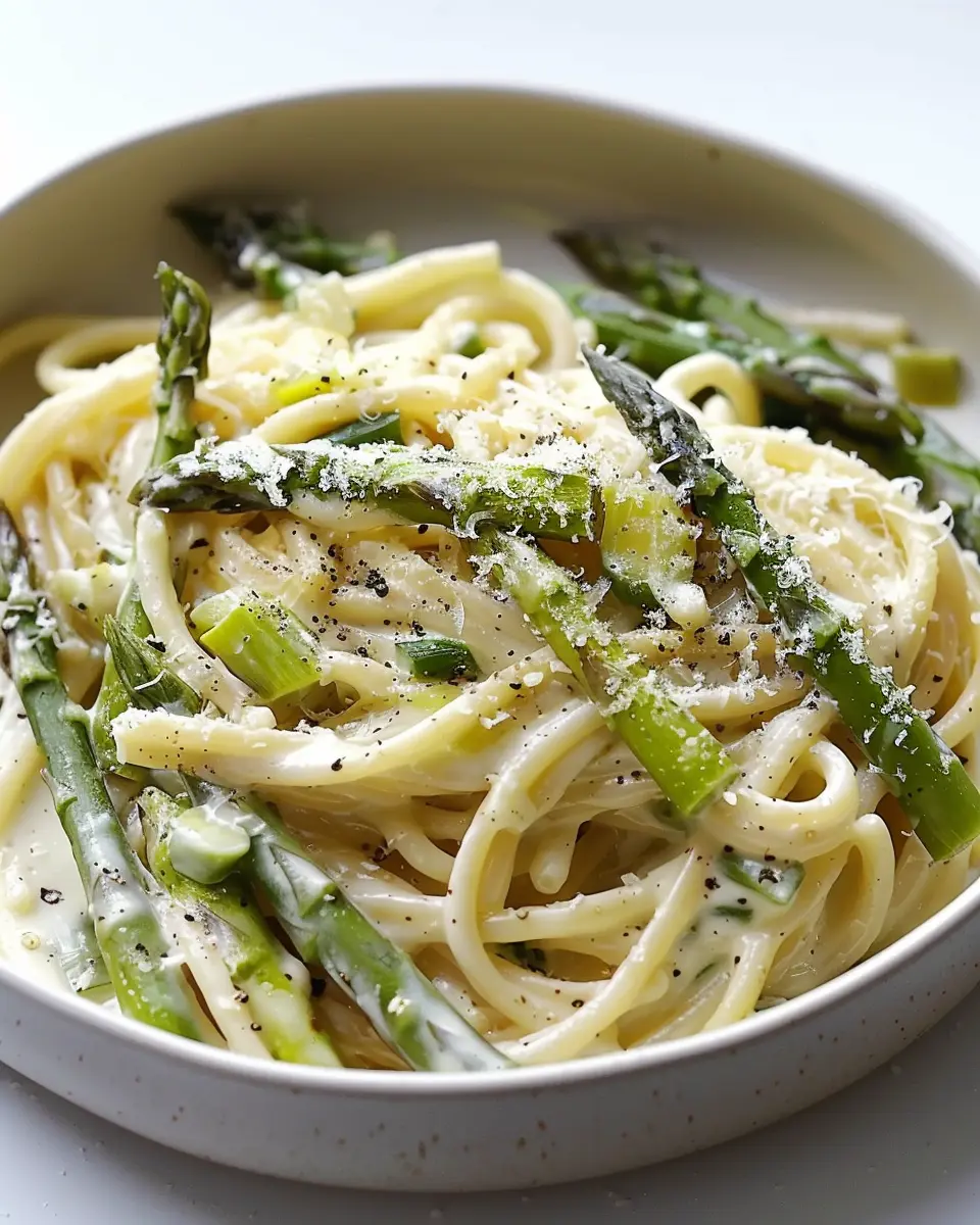 Creamy Asparagus Pasta with Turkey Bacon: A Quick and Easy Delight