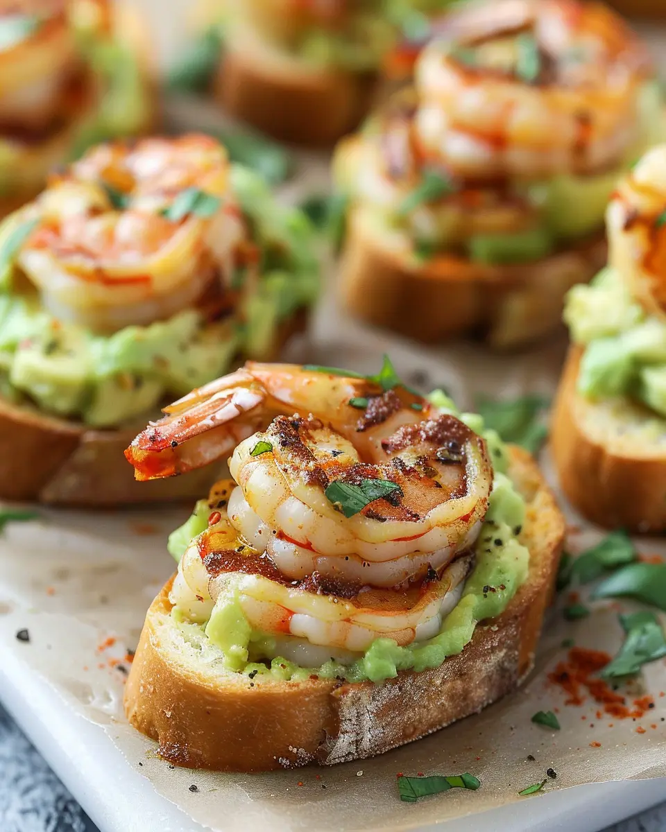 Garlic Shrimp Crostini: An Easy and Avocado-Loaded Delight