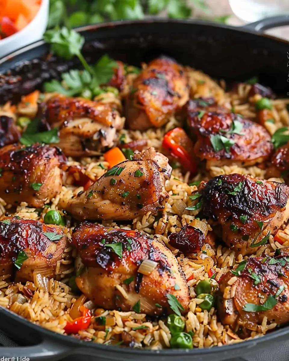 One Pot Caribbean Jerk Chicken &amp; Rice: Easy and Flavorful Delight