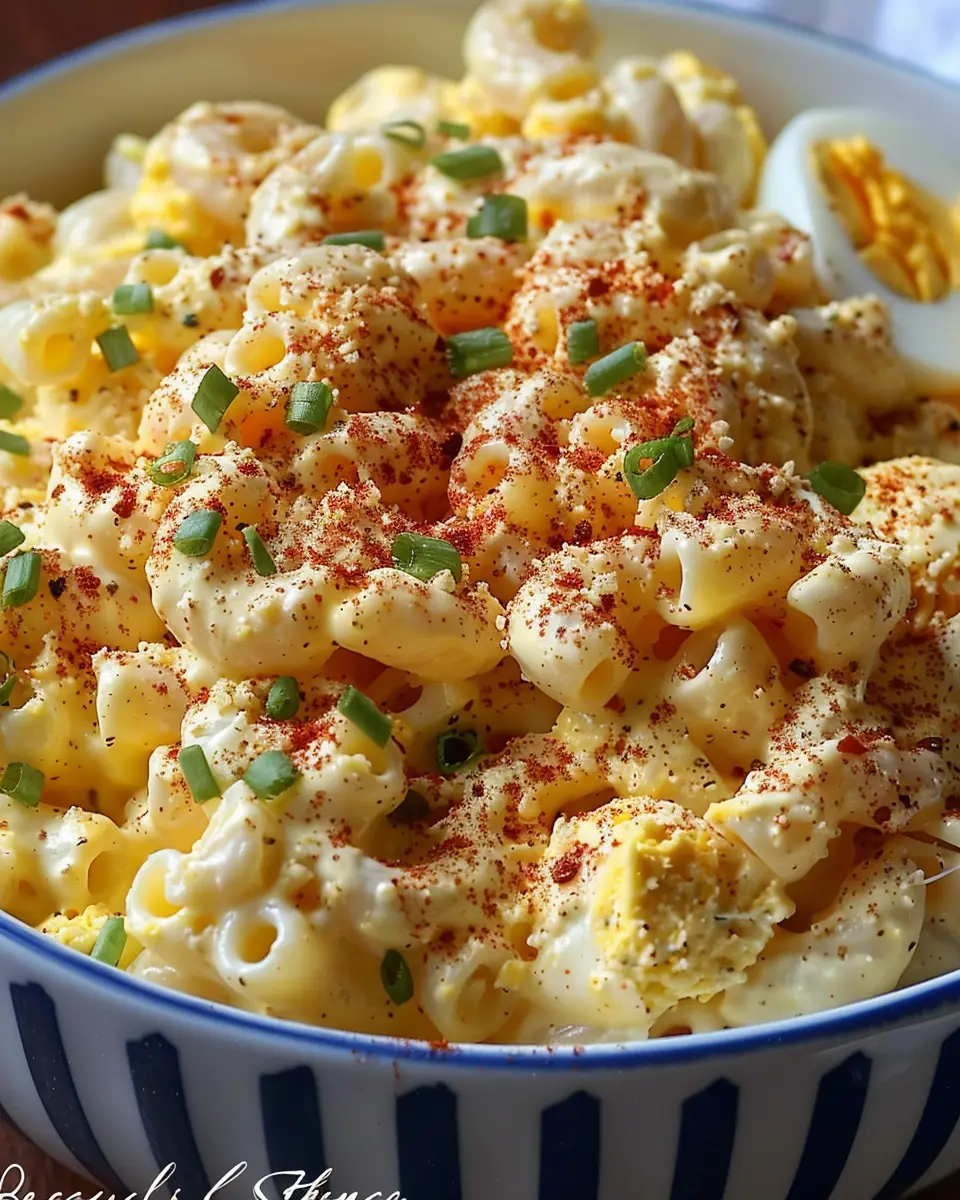 Deviled Egg Macaroni Salad: A Comforting Twist with Turkey Bacon