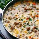 Creamy Parmesan Italian Sausage Ditalini Soup
