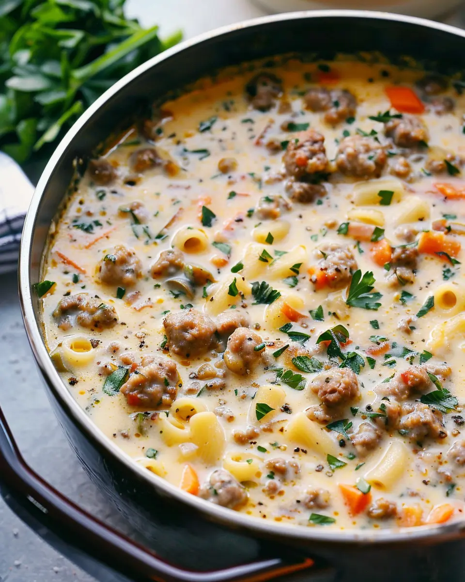 Creamy Parmesan Italian Sausage Ditalini Soup for Cozy Nights