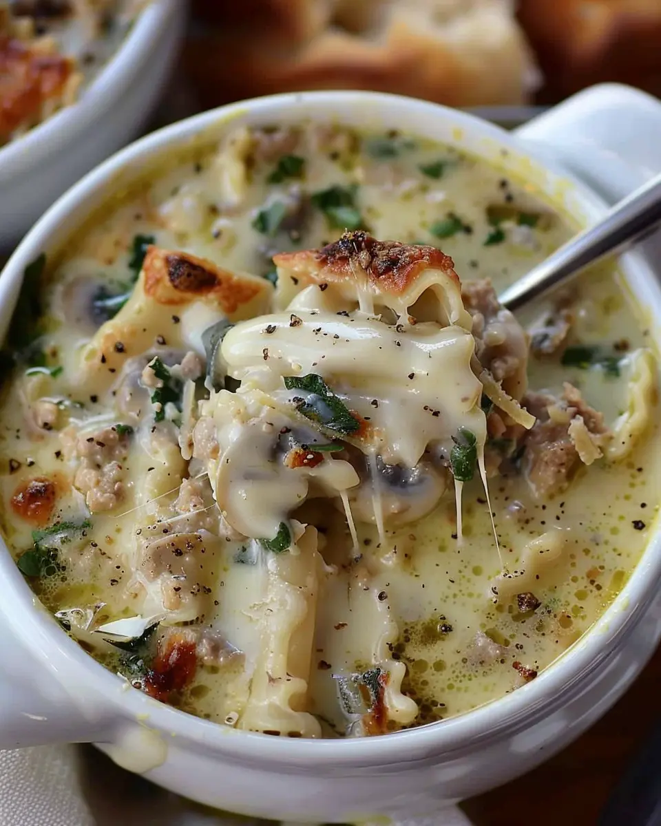 Creamy Alfredo Lasagna Soup: Indulgent Comfort Food Delight