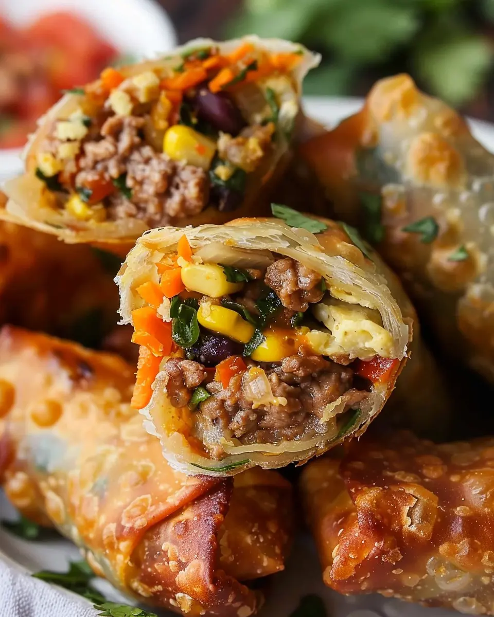 Southwest Egg Rolls Recipe: Easy Turkey Bacon &amp; Chicken Ham Delight