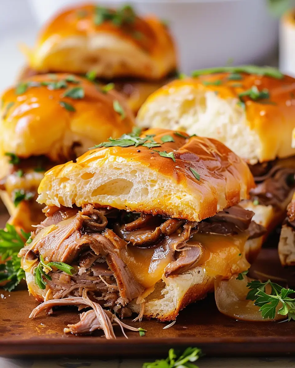 Easy French Dip Sliders: Indulgent Turkey Bacon &amp; Chicken Ham Delight
