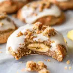 Crumbl Banana Bread Cookies with Cream Cheese Glaze